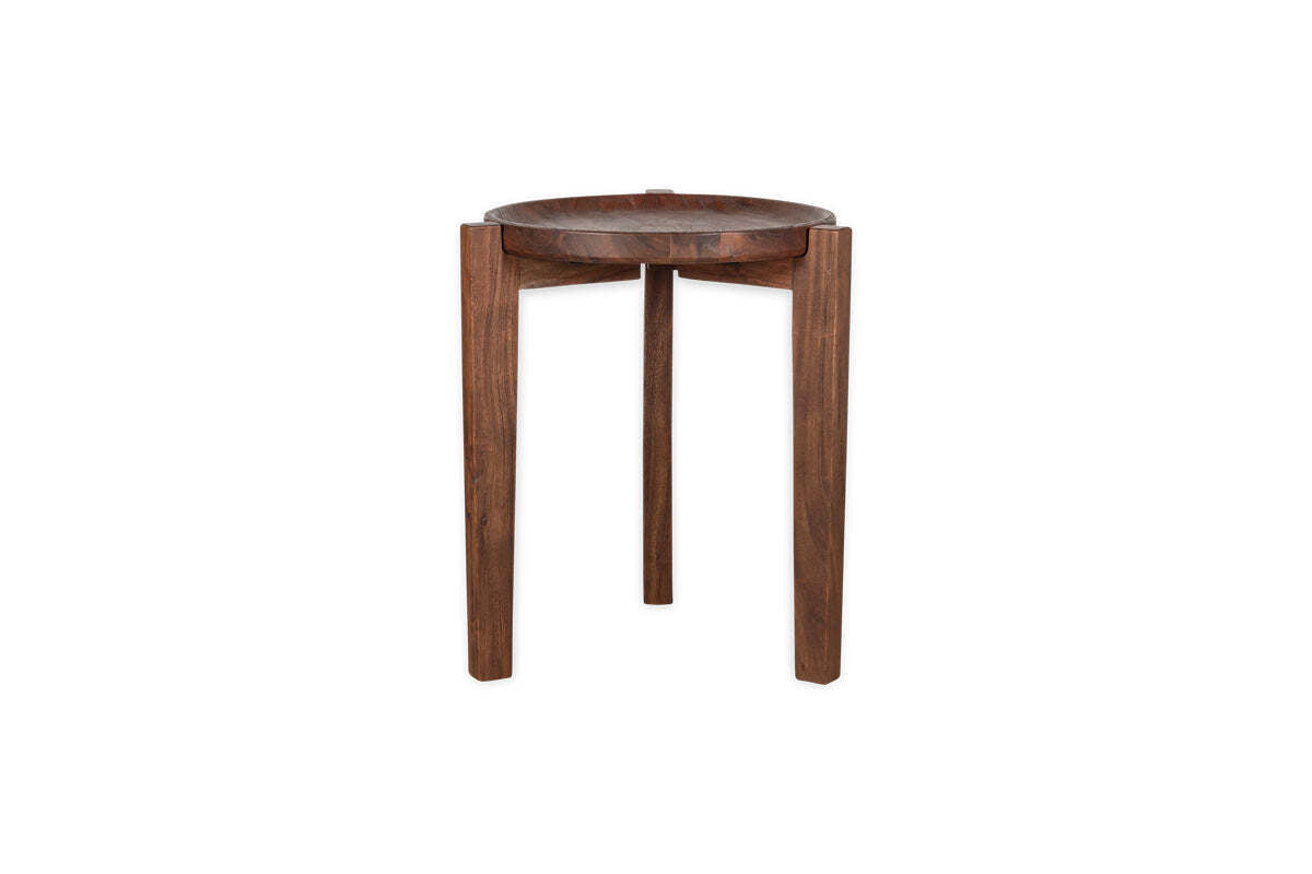 Umar Mango Wood Side Table - Dark Brown