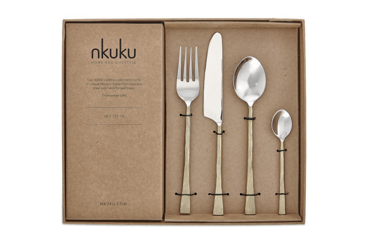 Usa Cutlery Set - Brushed Gold (Set of 16)