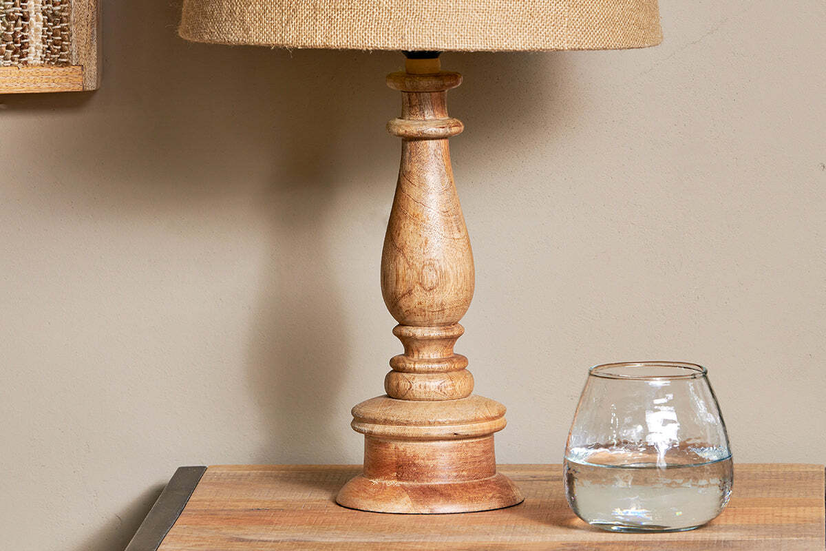 Usha Mango Wood Lamp - Natural