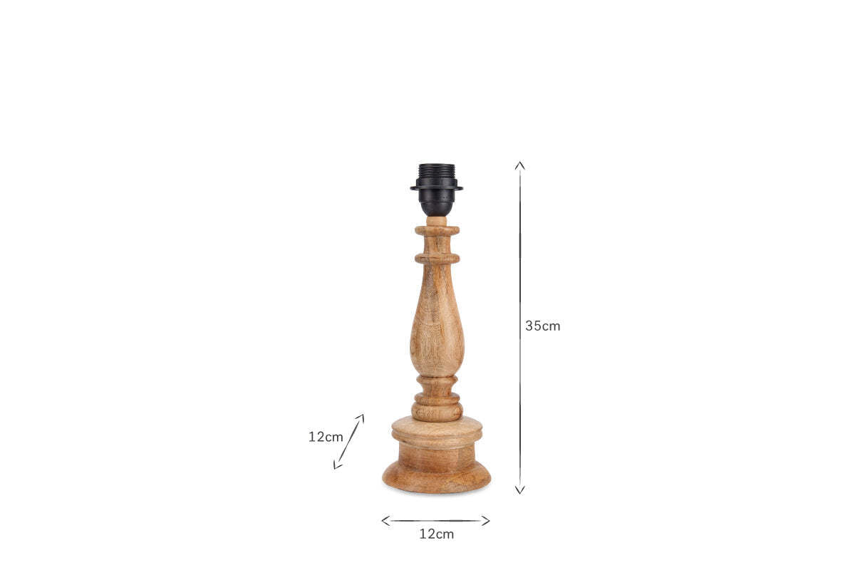 Usha Mango Wood Lamp - Natural