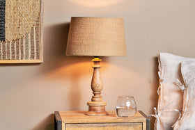 Usha Mango Wood Lamp - Natural