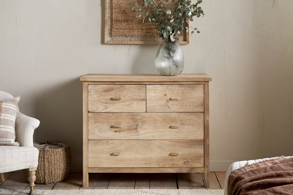 Vivan Grooved Chest of Drawers - Natural