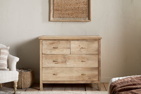 Vivan Grooved Chest of Drawers - Natural