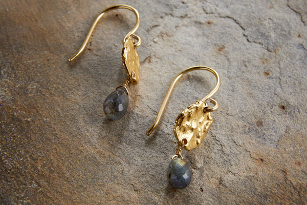 Veera Labradorite Earrings - Gold