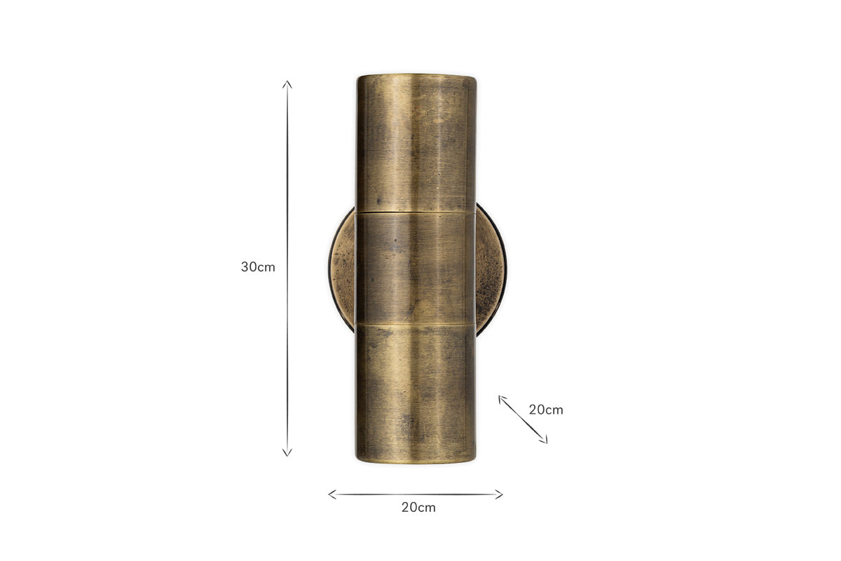 Vitla Outdoor Wall Lamp - Antique Brass-Trade nkuku