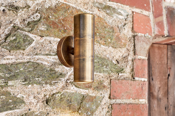 Vitla Outdoor Wall Lamp - Antique Brass-Trade nkuku