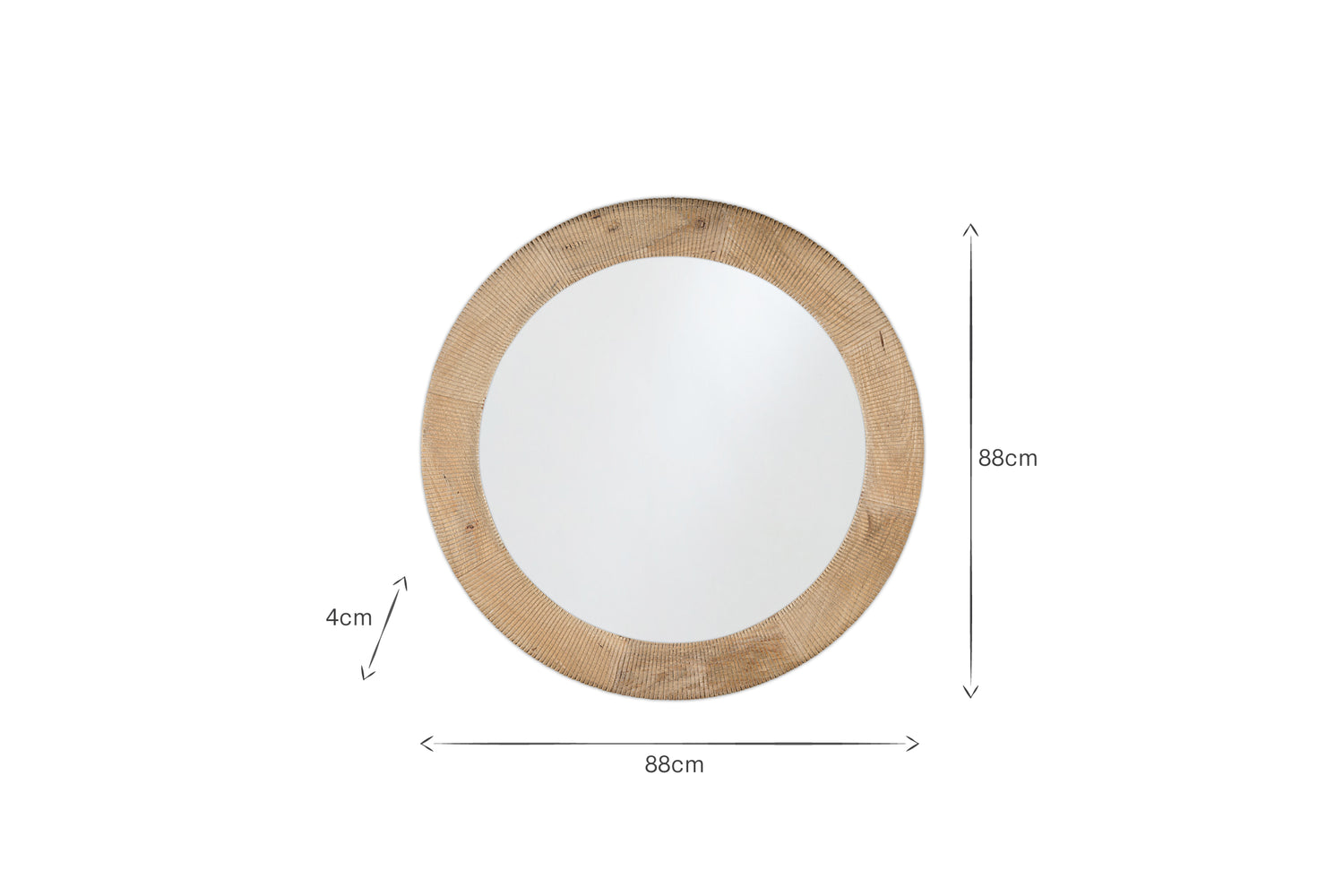Vivan Grooved Wood Mirror - Natural