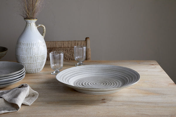Valinha Earthenware Round Platter - Grey