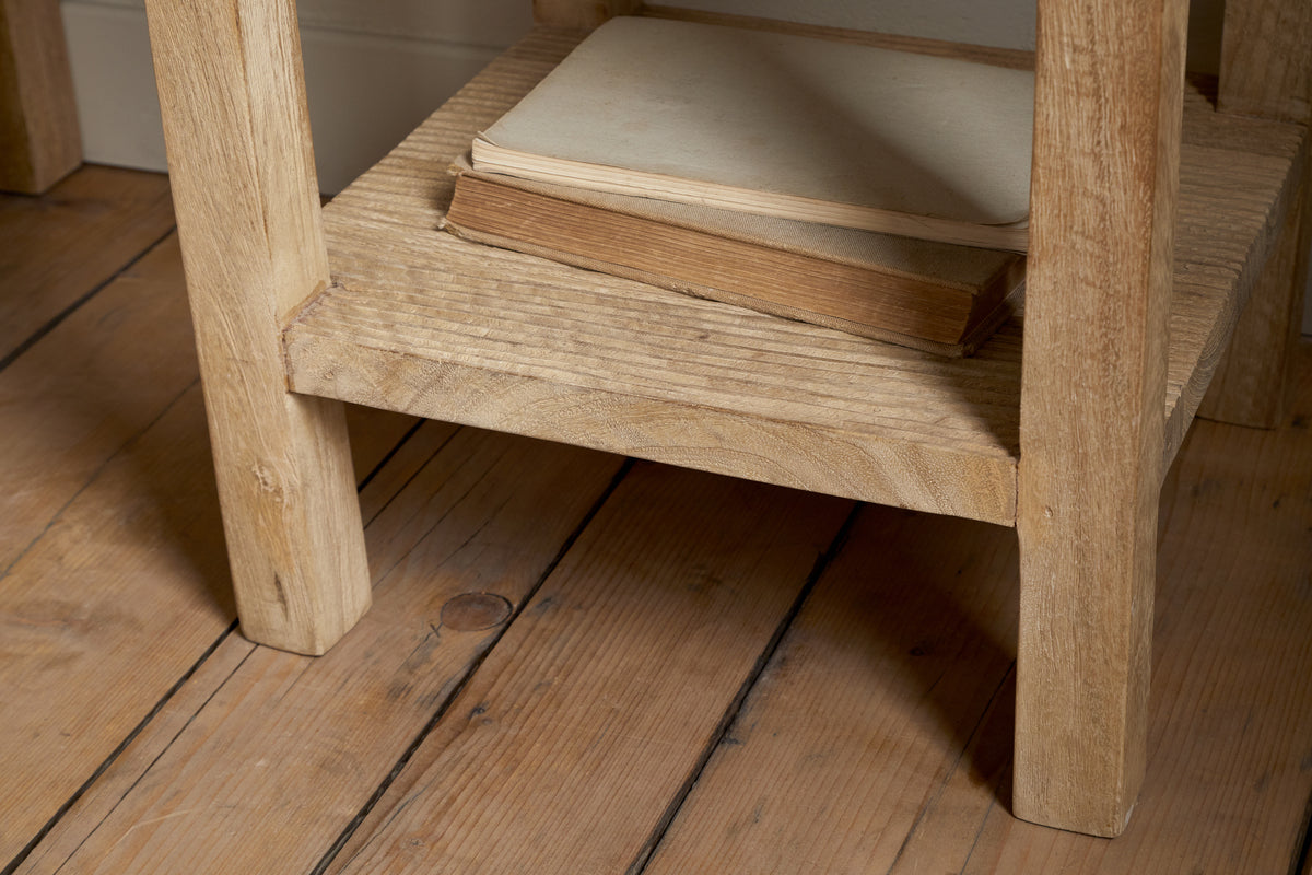 Vivan Grooved Bedside Table - Natural