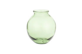 Vanita Glass Vase - Green - Wide