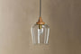 Varuna Mango Wood & Glass Pendant Lamp - Natural & Clear