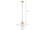 Varuna Mango Wood & Glass Pendant Lamp - Natural & Clear