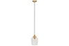 Varuna Mango Wood & Glass Pendant Lamp - Natural & Clear