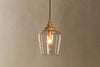 Varuna Mango Wood & Glass Pendant Lamp - Natural & Clear