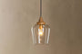 Varuna Mango Wood & Glass Pendant Lamp - Natural & Clear