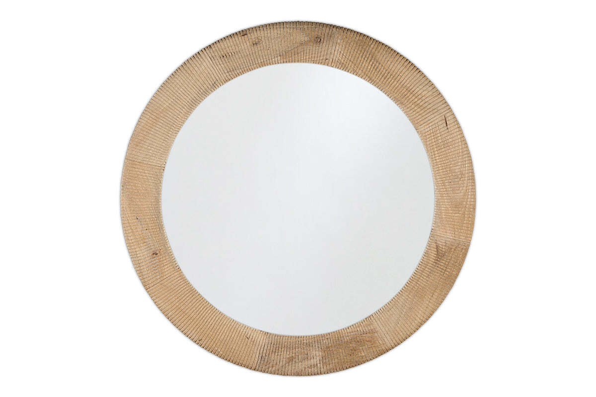 Vivan Grooved Wood Mirror - Natural