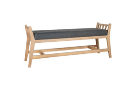 Avanthi Upholstered Sleigh Bench - Charcoal