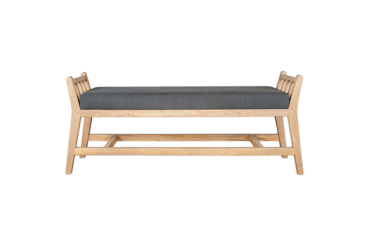 Avanthi Upholstered Sleigh Bench - Charcoal