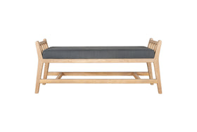 Avanthi Upholstered Sleigh Bench - Charcoal