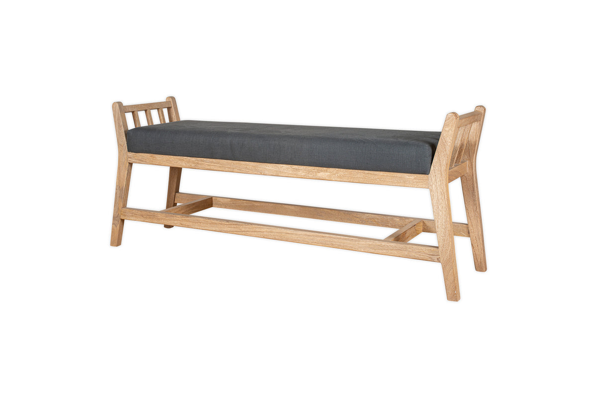 Avanthi Upholstered Sleigh Bench - Charcoal