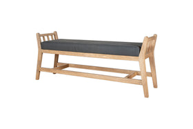 Avanthi Upholstered Sleigh Bench - Charcoal