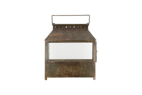 Akoko Wide Lantern - Brown Patina