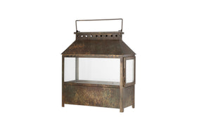 Akoko Wide Lantern - Brown Patina