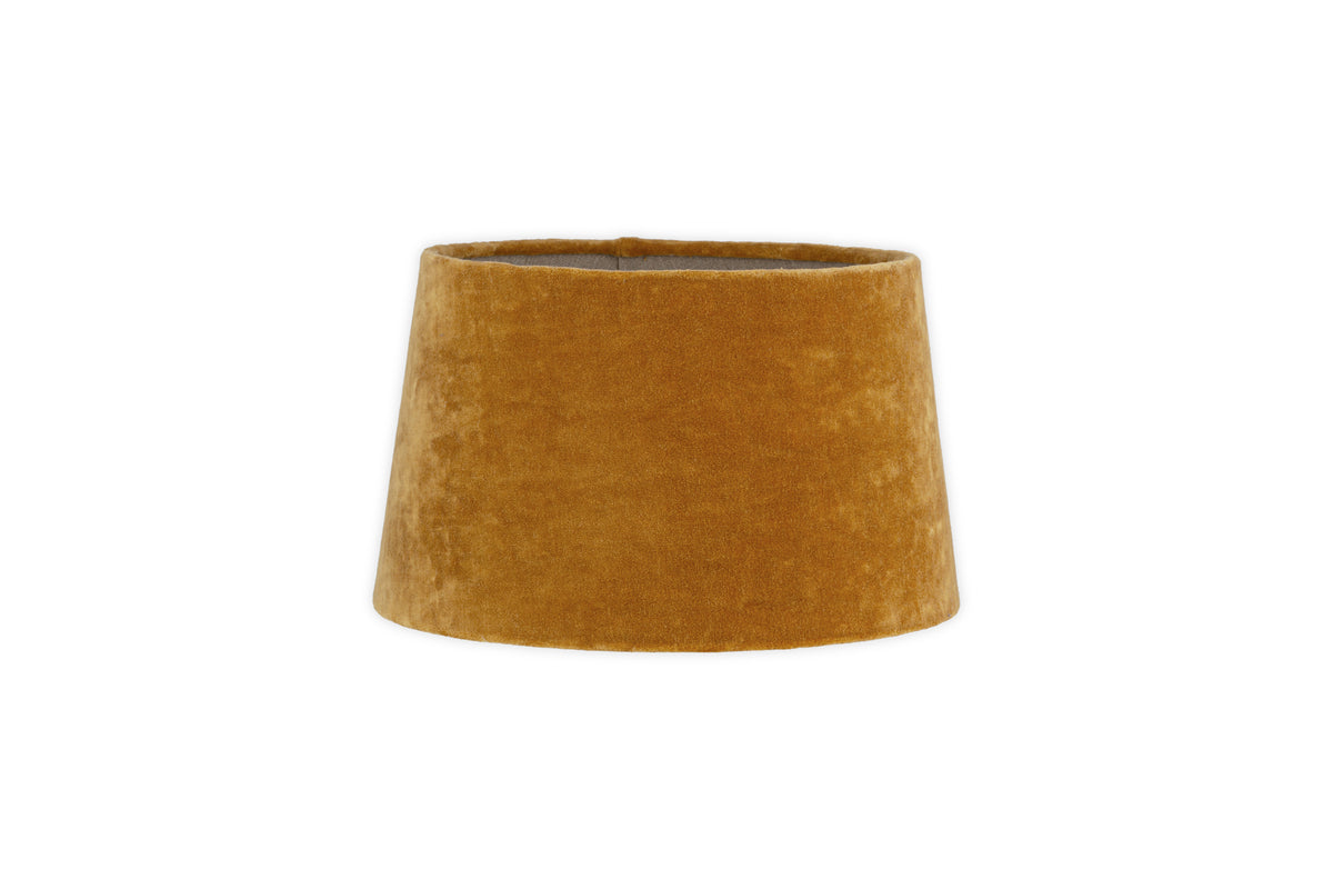 Batakha Velvet & Linen Lampshade - Dark Ochre