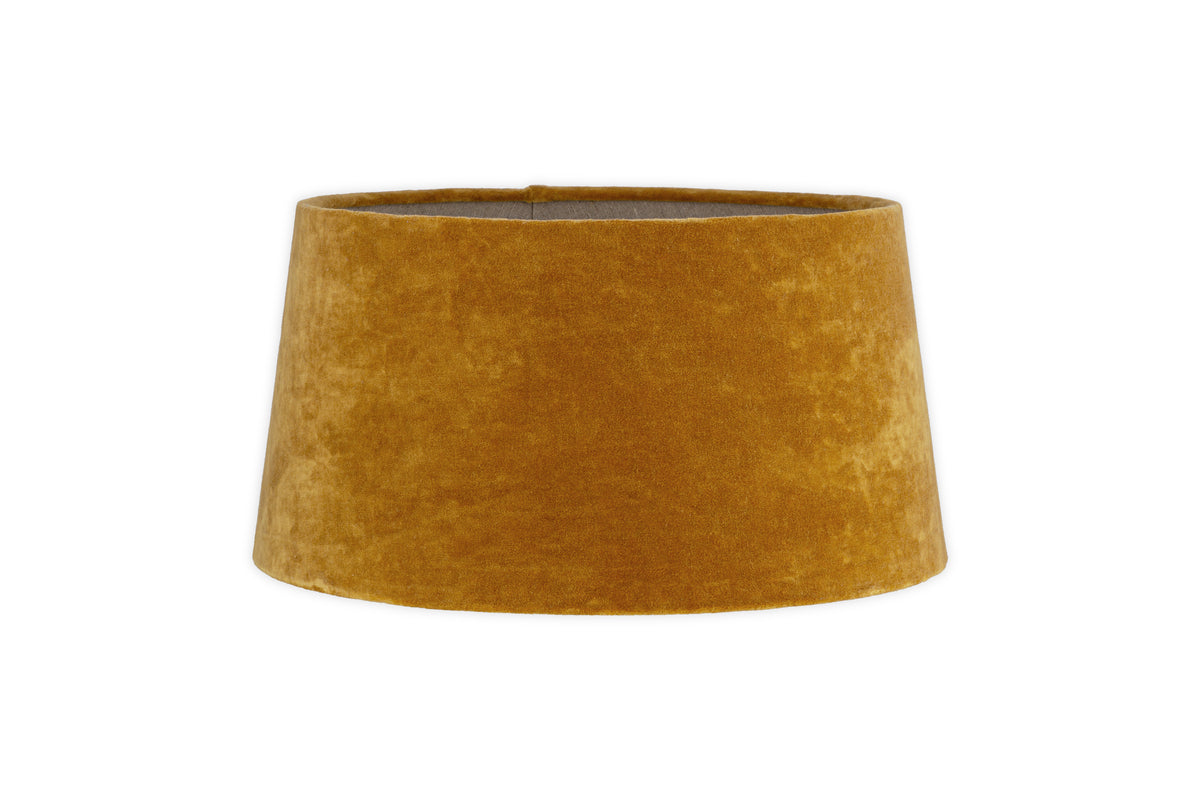 Batakha Velvet & Linen Lampshade - Dark Ochre