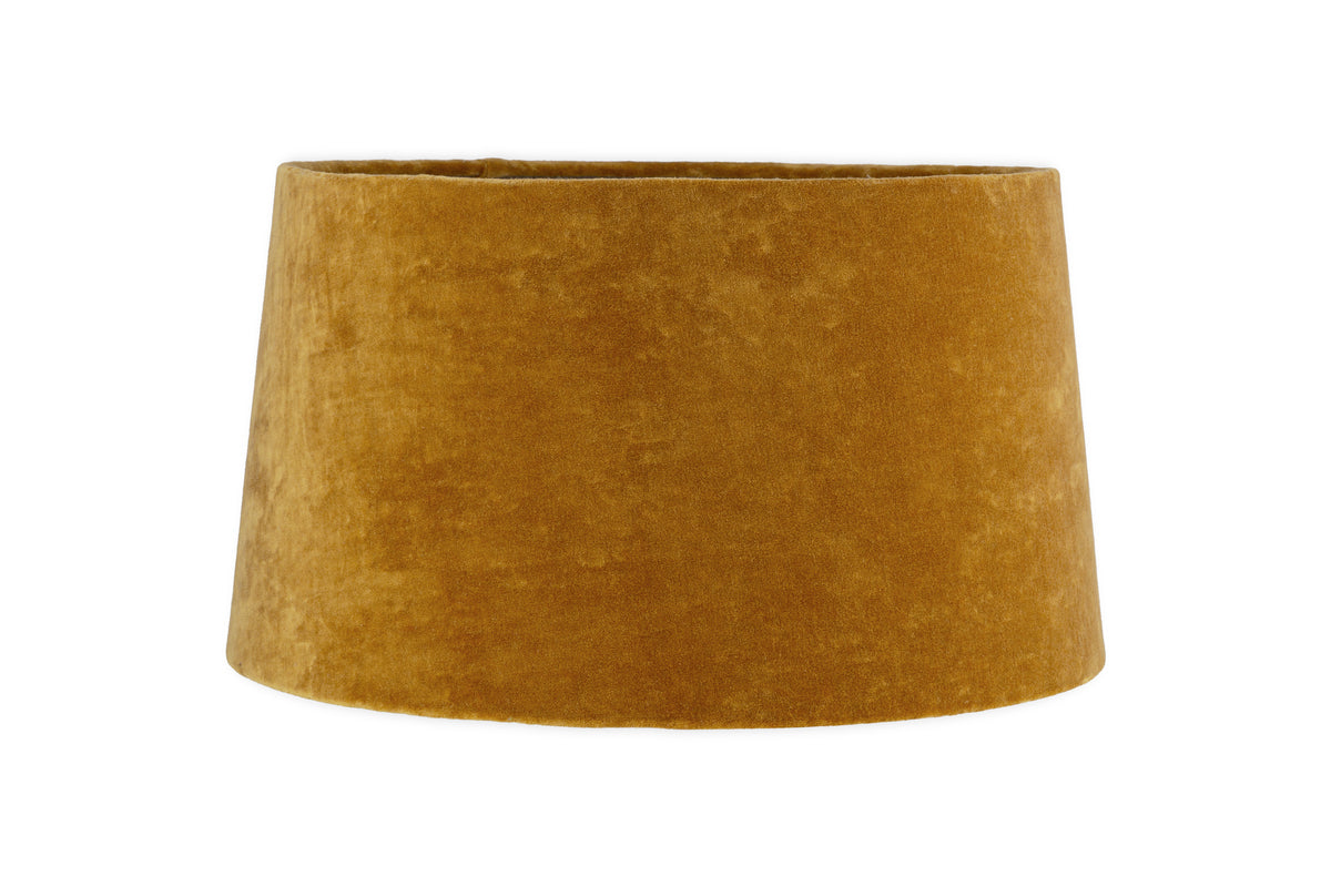 Batakha Velvet & Linen Lampshade - Dark Ochre