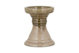 Cabra Reactive Glaze Candle Holder - Olive & Natural