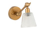 Davika Ribbed Glass Task Wall Lamp - Clear & Antique Brass