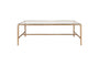 Gilasi Cast Metal & Glass Coffee Table - Antique Brass