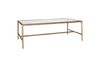 Gilasi Cast Metal & Glass Coffee Table - Antique Brass