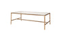 Gilasi Cast Metal & Glass Coffee Table - Antique Brass