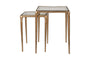 Gilasi Cast Metal & Glass Nesting Side Tables - Antique Brass (Set of 2)