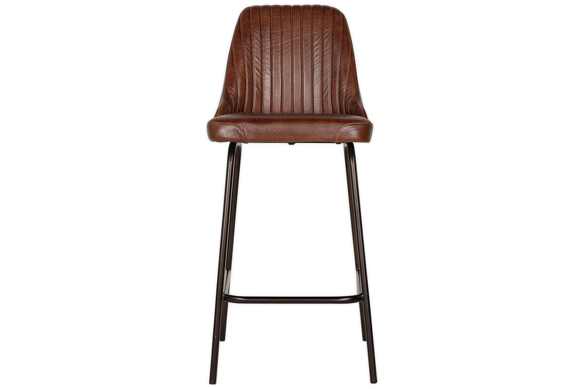 Harsha Leather Counter Chair - Chocolate Brown