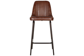 Harsha Leather Counter Chair - Chocolate Brown