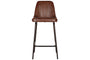Harsha Leather Counter Chair - Chocolate Brown