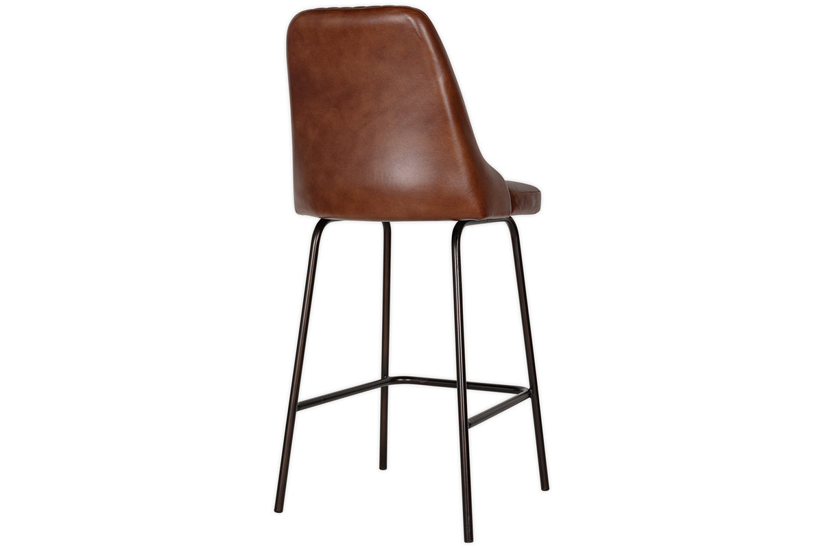 Harsha Leather Counter Chair - Chocolate Brown