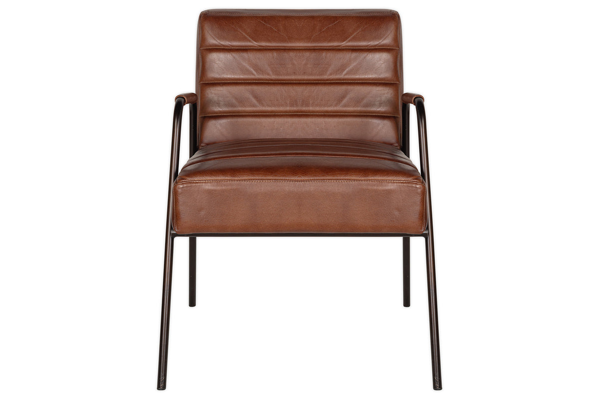 Hadithi Leather Occasional Chair - Chocolate Brown