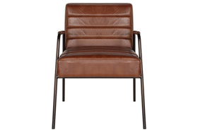 Hadithi Leather Occasional Chair - Chocolate Brown