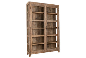 Ibo Reclaimed Wood & Glass Cabinet - Natural - Wide