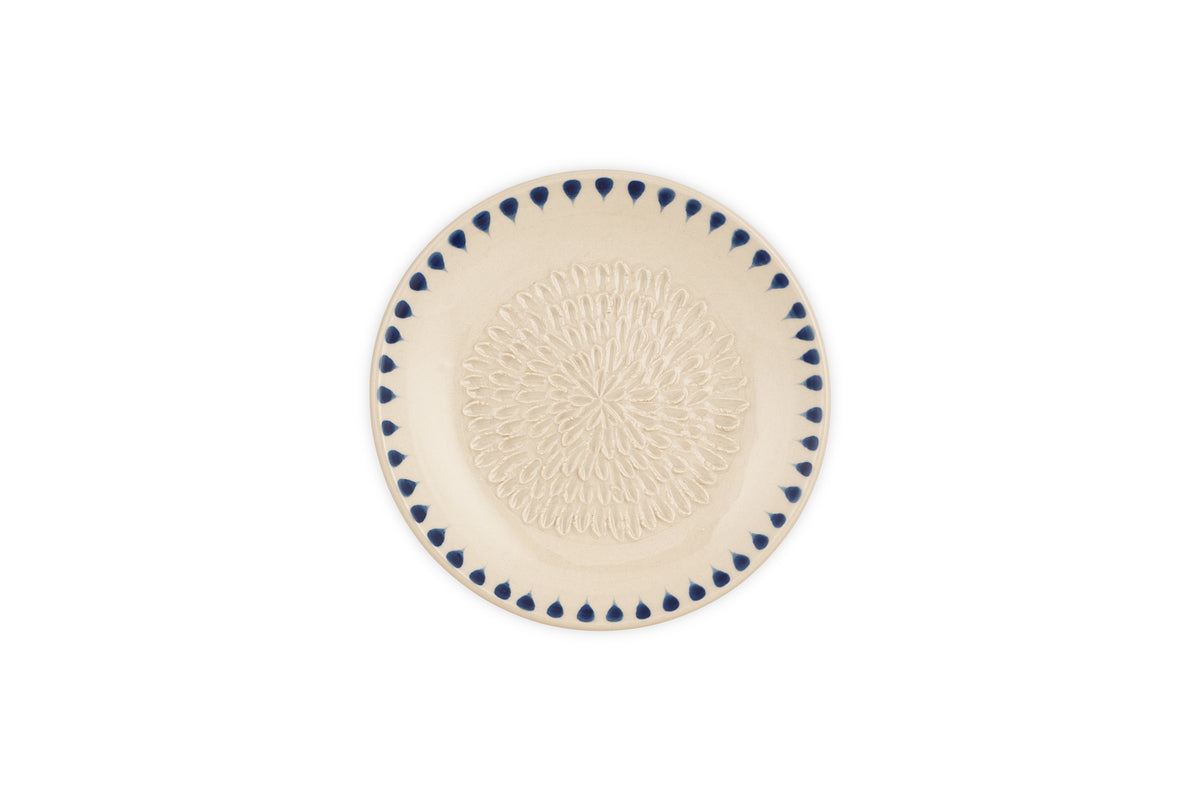Indigo Drop Garlic Grater - Cream & Indigo