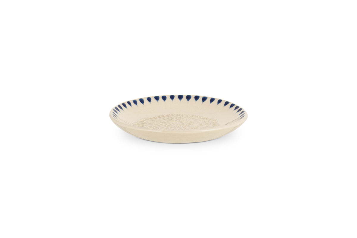 Indigo Drop Garlic Grater - Cream & Indigo