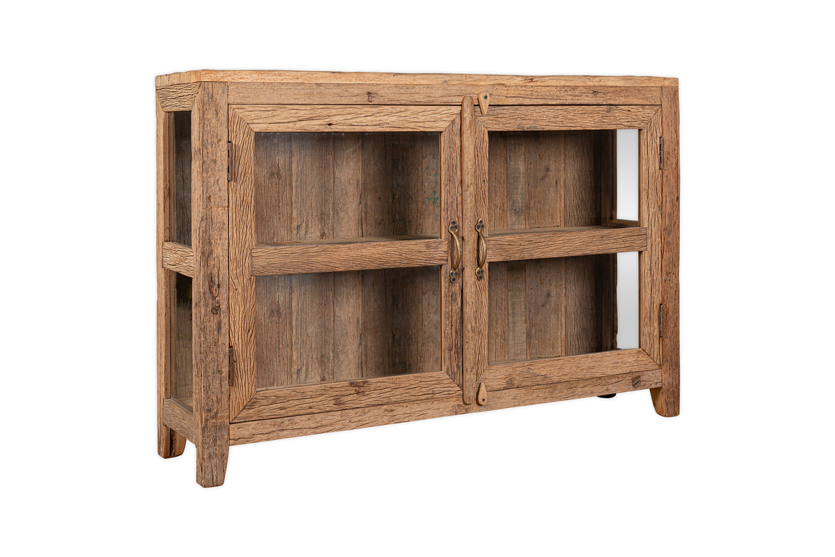 Ibo Reclaimed Wood & Glass Sideboard - Natural