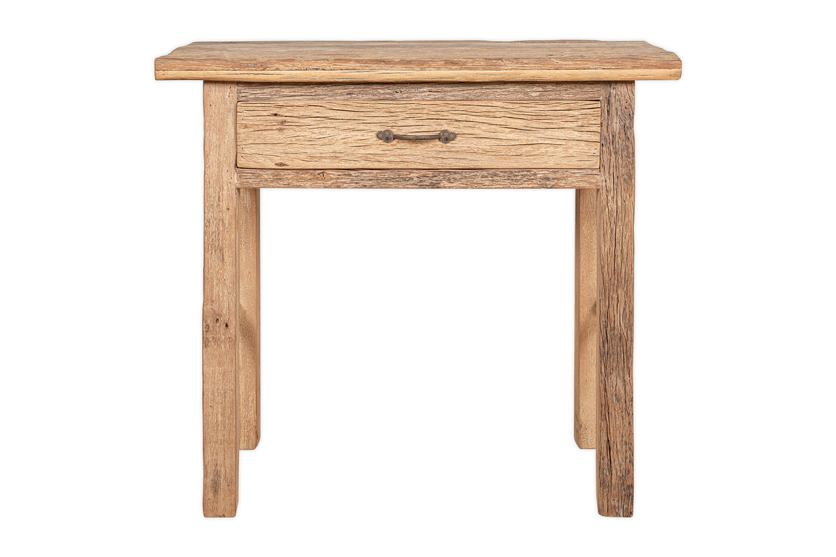 Ibo Reclaimed Wood 1 Drawer Console Table - Natural