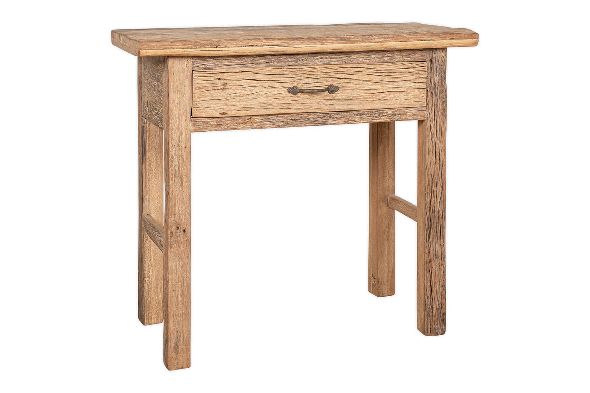 Ibo Reclaimed Wood 1 Drawer Console Table - Natural