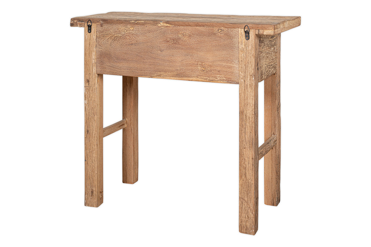Ibo Reclaimed Wood 1 Drawer Console Table - Natural