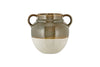 Inha Reactive Glaze Vase - Dark Olive & Natural